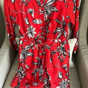 Leifsdottir long sleeve Romper tie waist size 6